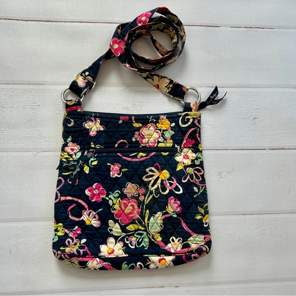 Vera Bradley Hipster Cross Body Bag | Legacy Pattern "Ribbons" - Picture 7 of 15